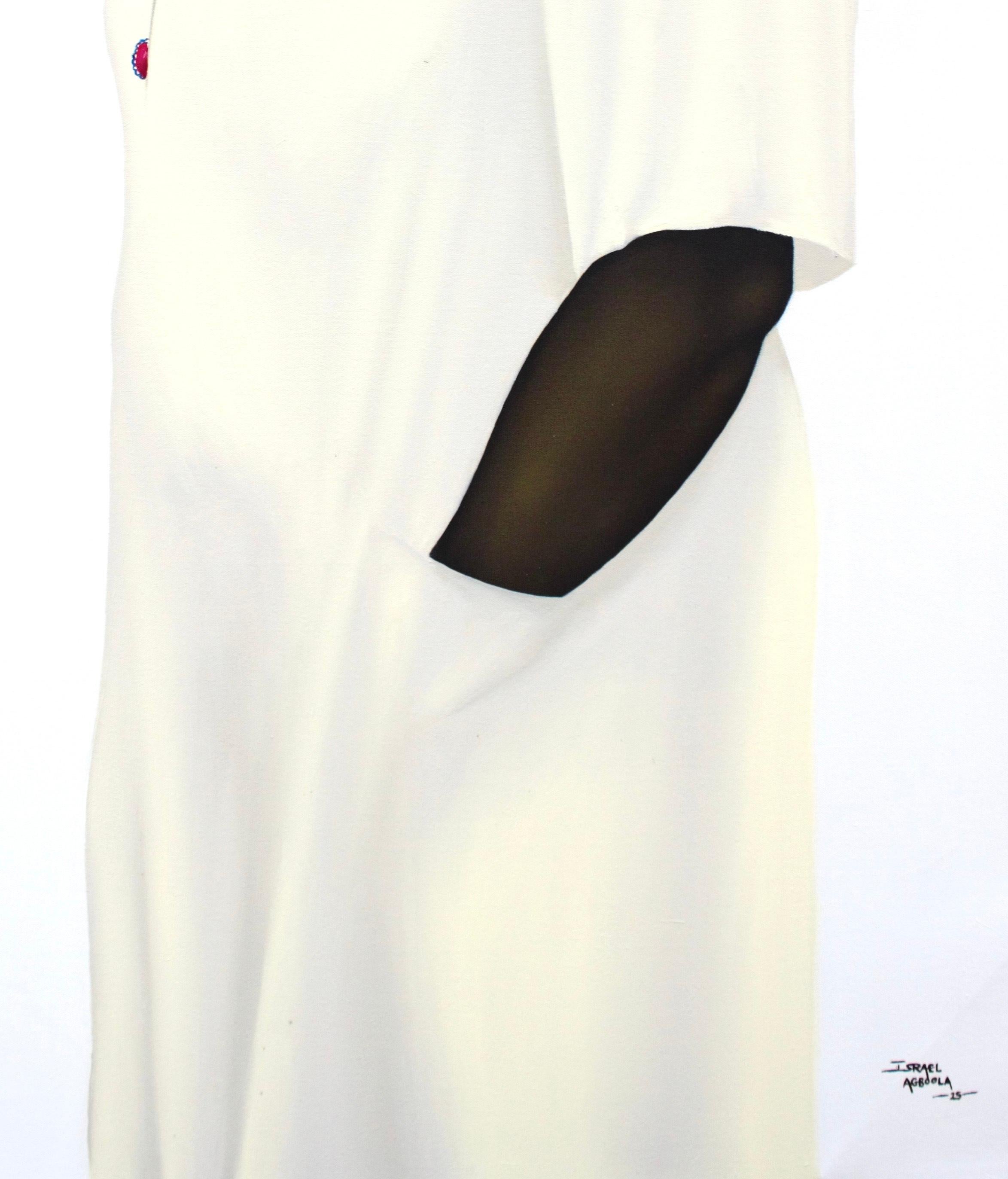 Within - Painting, Charcoal, oil and acrylic on linen (Grau), Figurative Painting, von Israel Agboola Oladapo