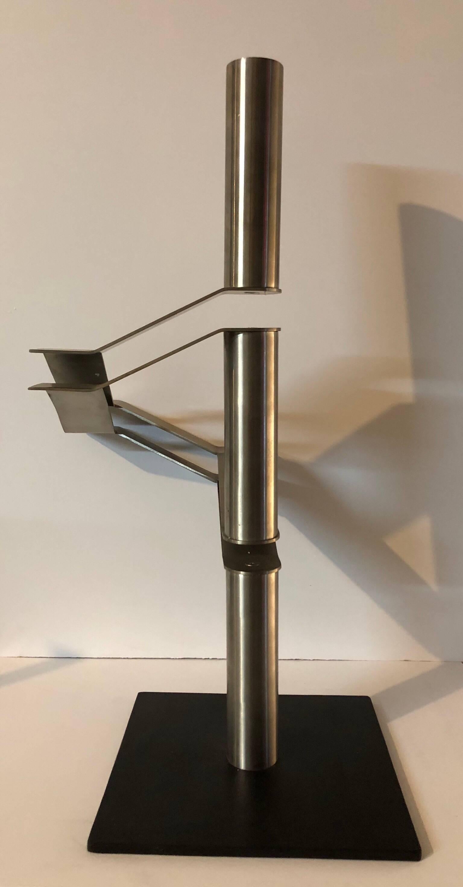 Large Stainless Steel Abstract Israeli Sculpture 'Three Tubes' Maquette For Sale 1