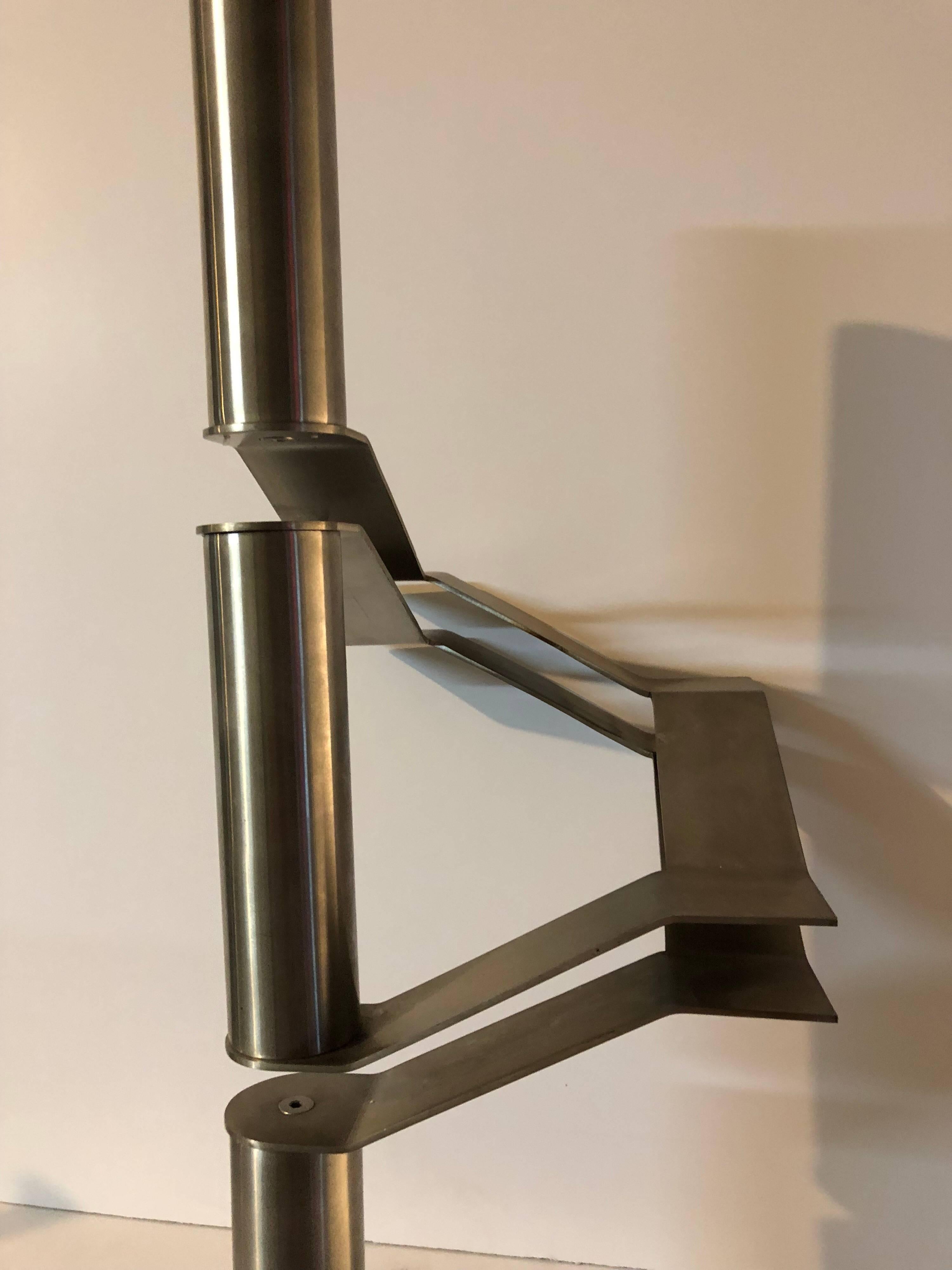 Large Stainless Steel Abstract Israeli Sculpture 'Three Tubes' Maquette - Beige Abstract Sculpture by Israel Hadany