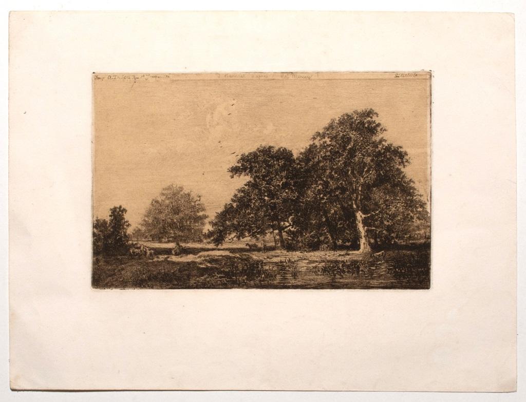 Paesaggio - Acquaforte di Israel Henriet - Fine del XVII secolo in vendita 1