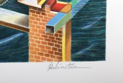 The Big Apple, Surrealist Screenprint by Israel Rubistein