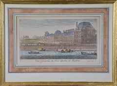 A Set of 6 Hand Colored 17th C. Views of Paris, Lyon and Grenoble by Silvestre