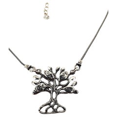 Israel Sterling Silver Tree Of Life Pendant Necklace 18" #24724