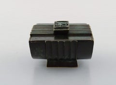 Israeli Art Deco Lidded Jar in Bronze