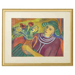Israeli Artist Painting, Signed, Framed, Mid-20th Century