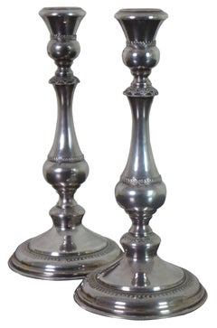 Israeli Ben Zion Sterling Silver Shabbat Candlesticks Candle Holders Judaica