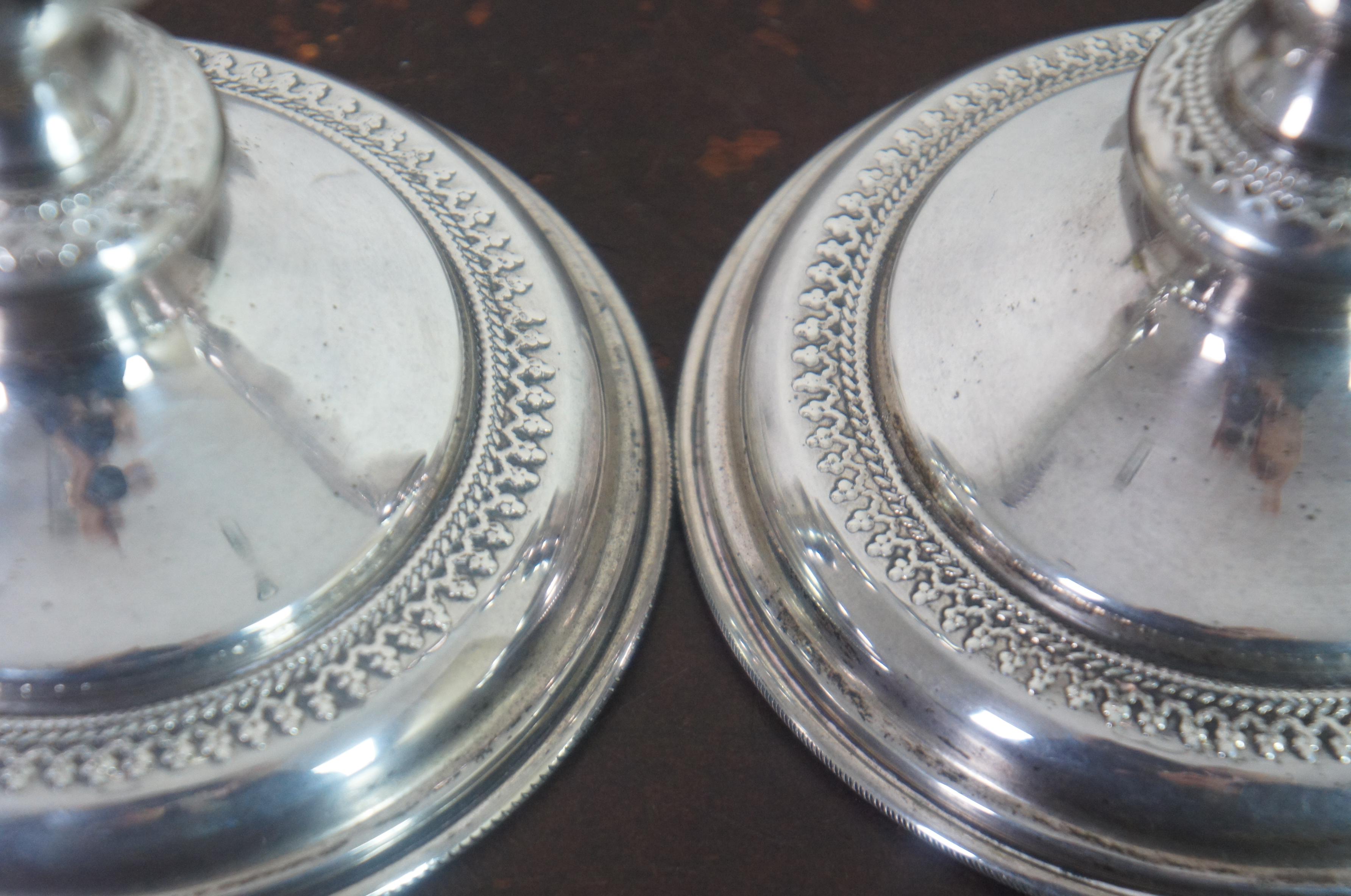 Bougeoirs Shabbat israéliens Ben Zion en argent sterling Porte-bougies judaïques Bon état - En vente à Dayton, OH