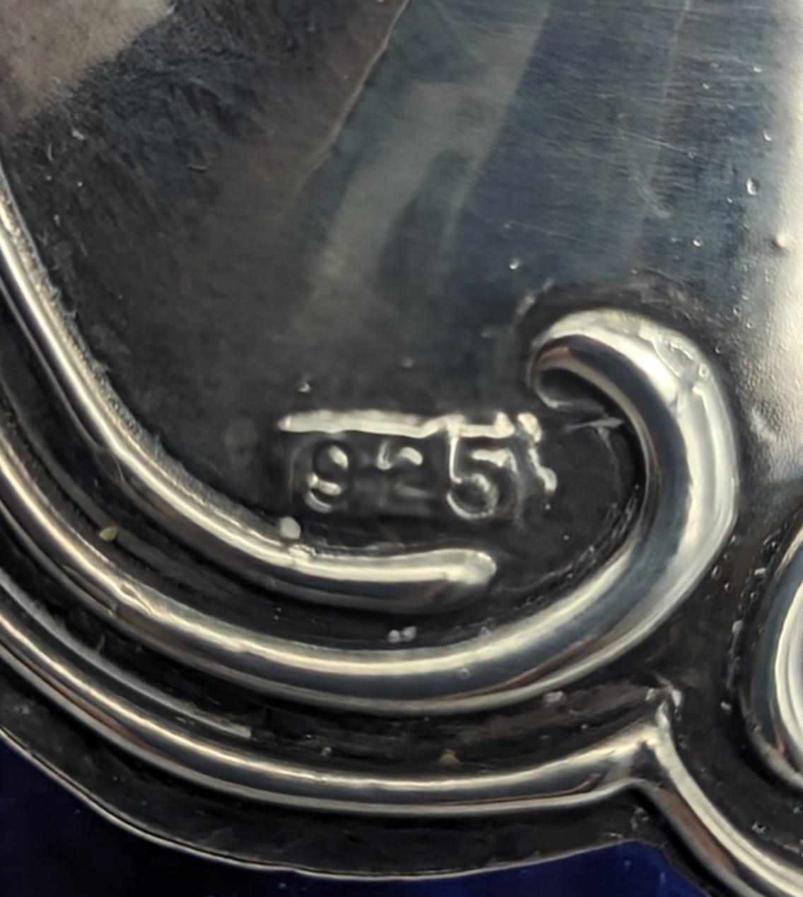 Caraffa in vetro soffiato israeliano e argento massiccio in vendita 1