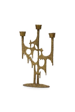 Israeli Mid-Century (1950's) Brutalist Style Candelabra