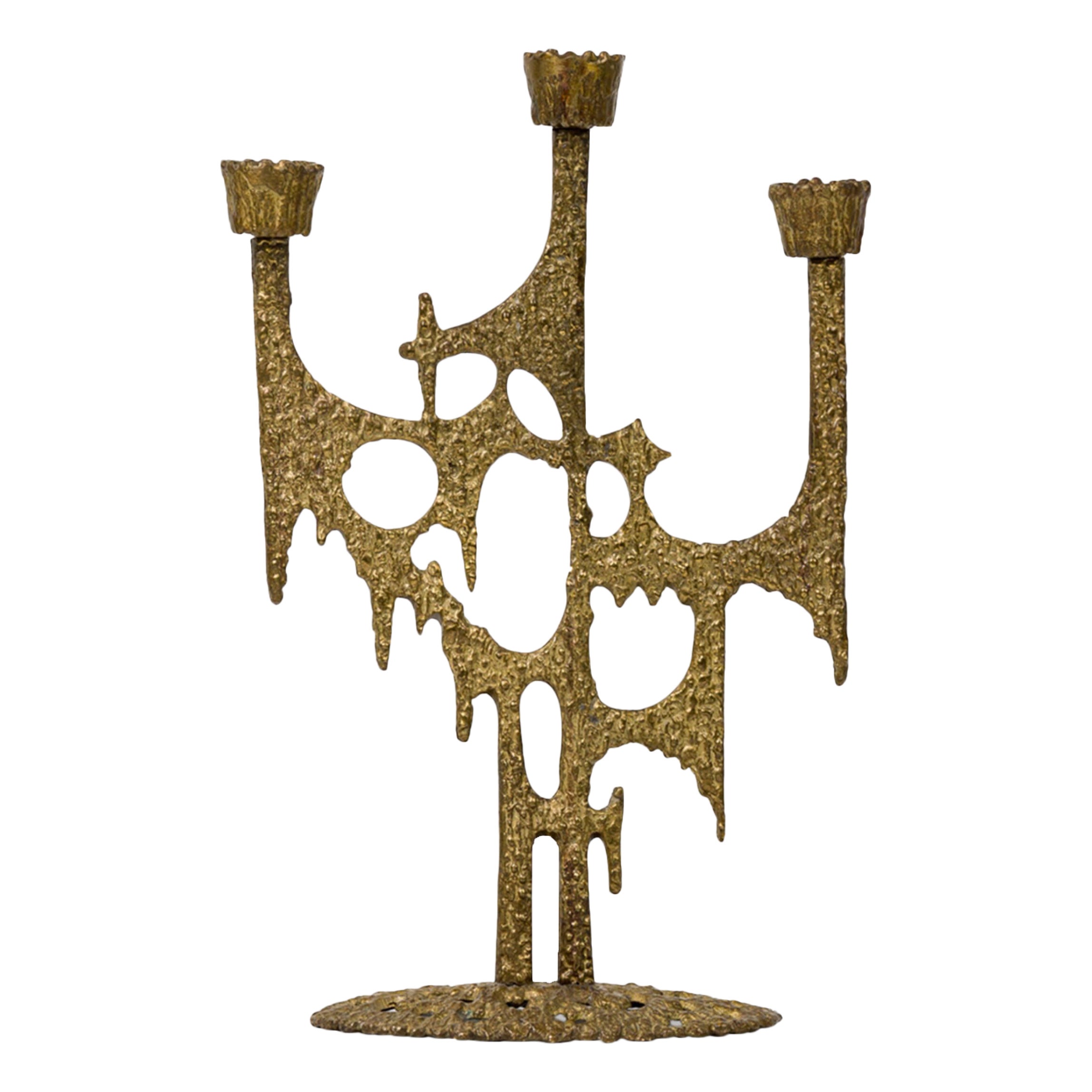 Israeli Mid-Century (1950
s) Brutalist Style Candelabra For Sale