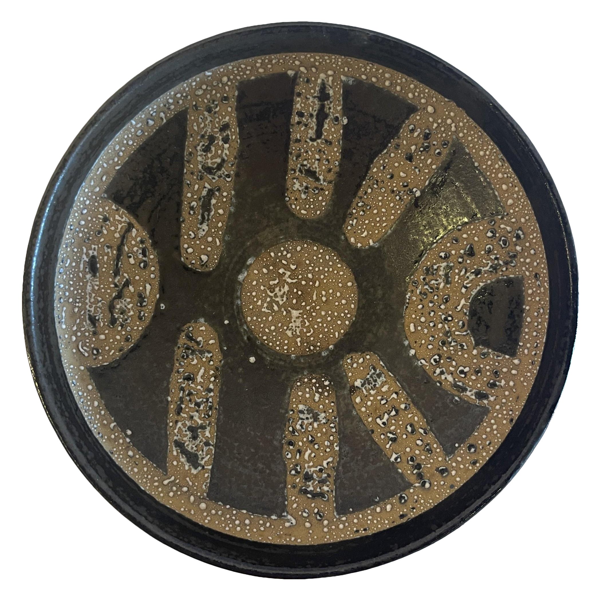 Israeli Mid-Century Lapid Lava Glazed Ceramic Bowl