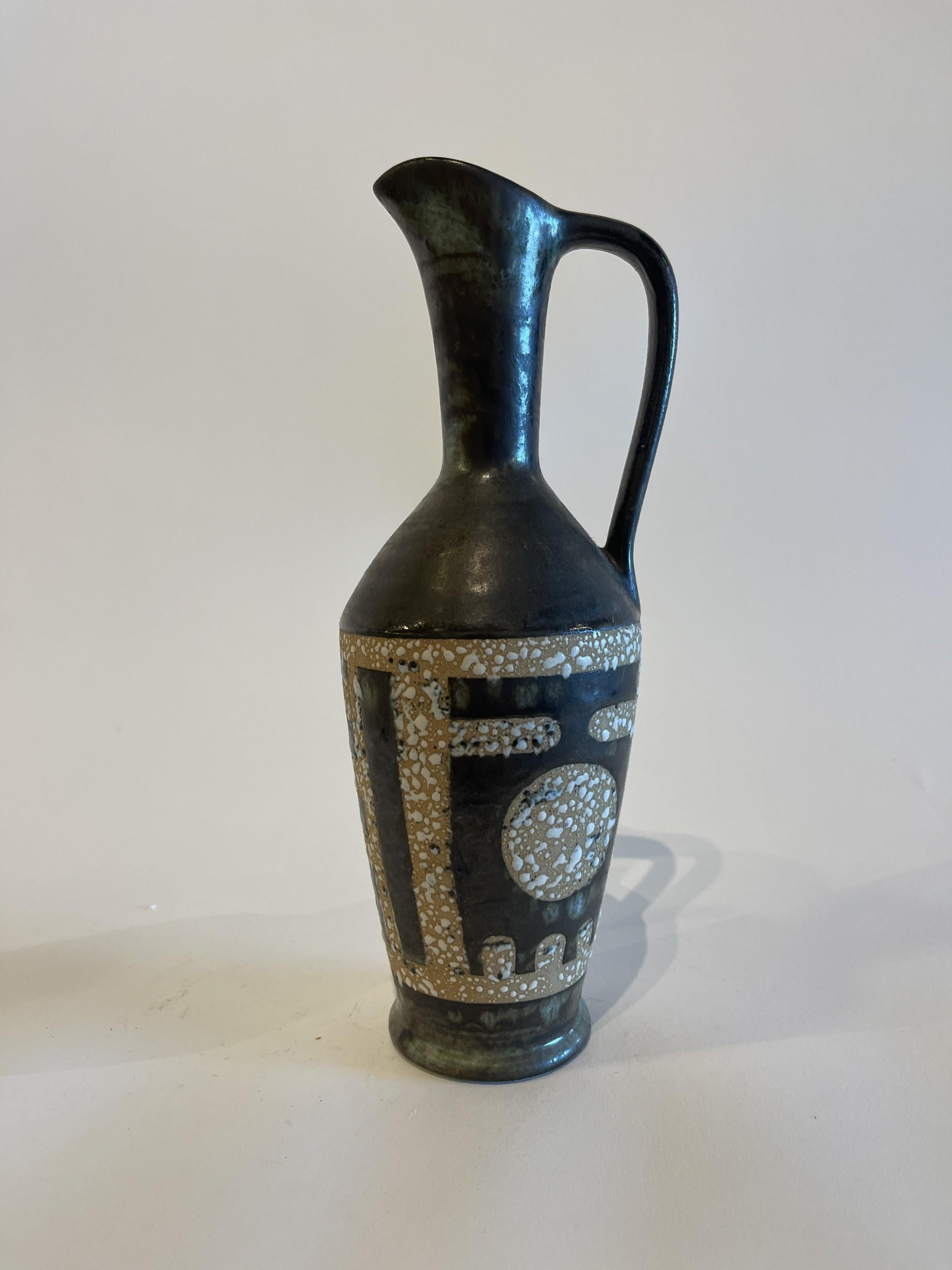 Mid-Century Modern Pichet israélien du milieu du siècle en céramique émaillée Lapid Lava en vente