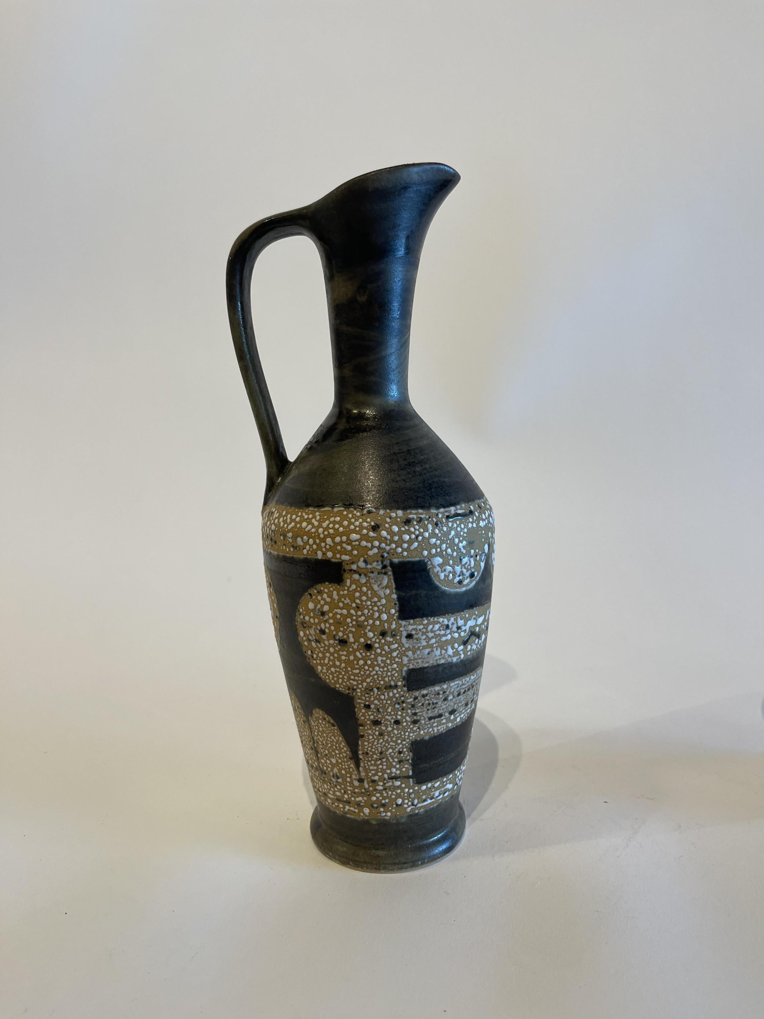 Mid-Century Modern Pichet israélien du milieu du siècle en céramique émaillée Lapid Lava en vente