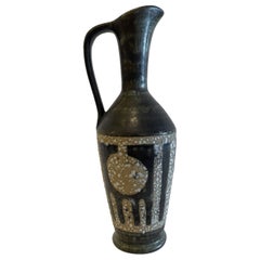 Brocca israeliana di metà secolo in ceramica smaltata Lapid Lava