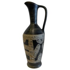 Brocca israeliana di metà secolo in ceramica smaltata Lapid Lava
