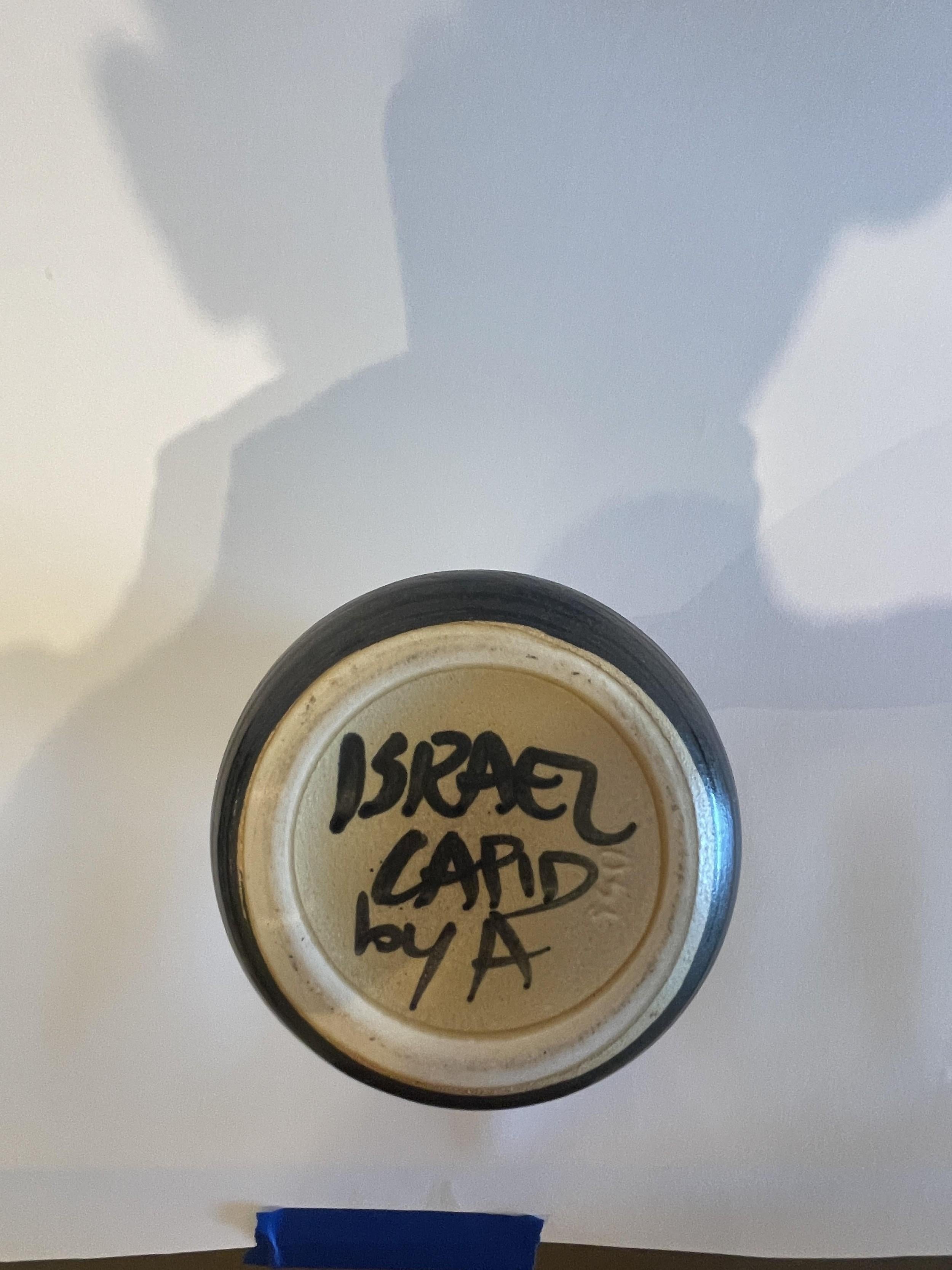 Vaso israeliano di metà secolo in ceramica smaltata Lapid Lava (pezzi di ricambio REG4741A-N)