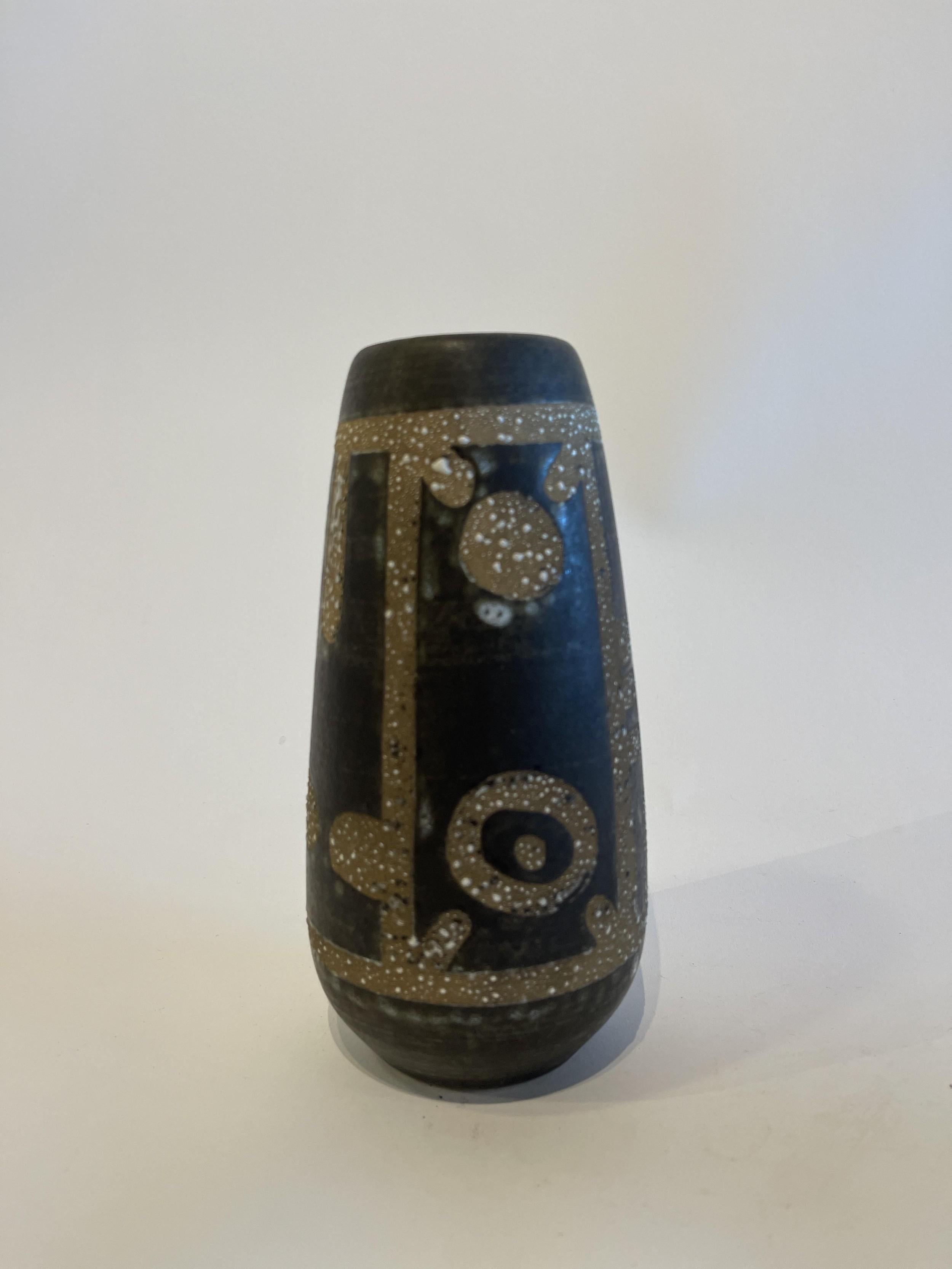 Vaso israeliano di metà secolo in ceramica smaltata Lapid Lava (pezzi di ricambio REG4741A-N)