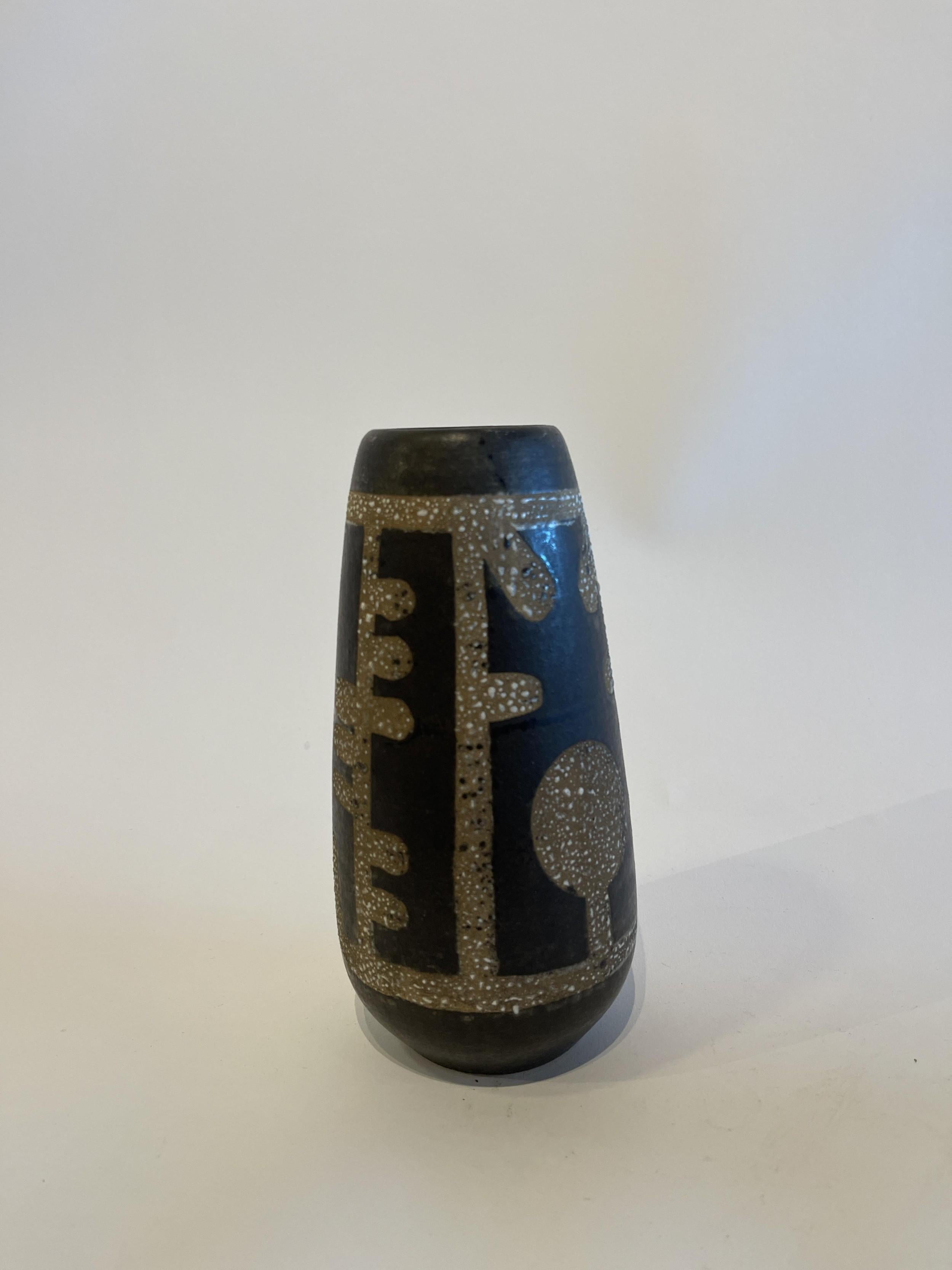 Mid-Century moderno Vaso israeliano di metà secolo in ceramica smaltata Lapid Lava in vendita