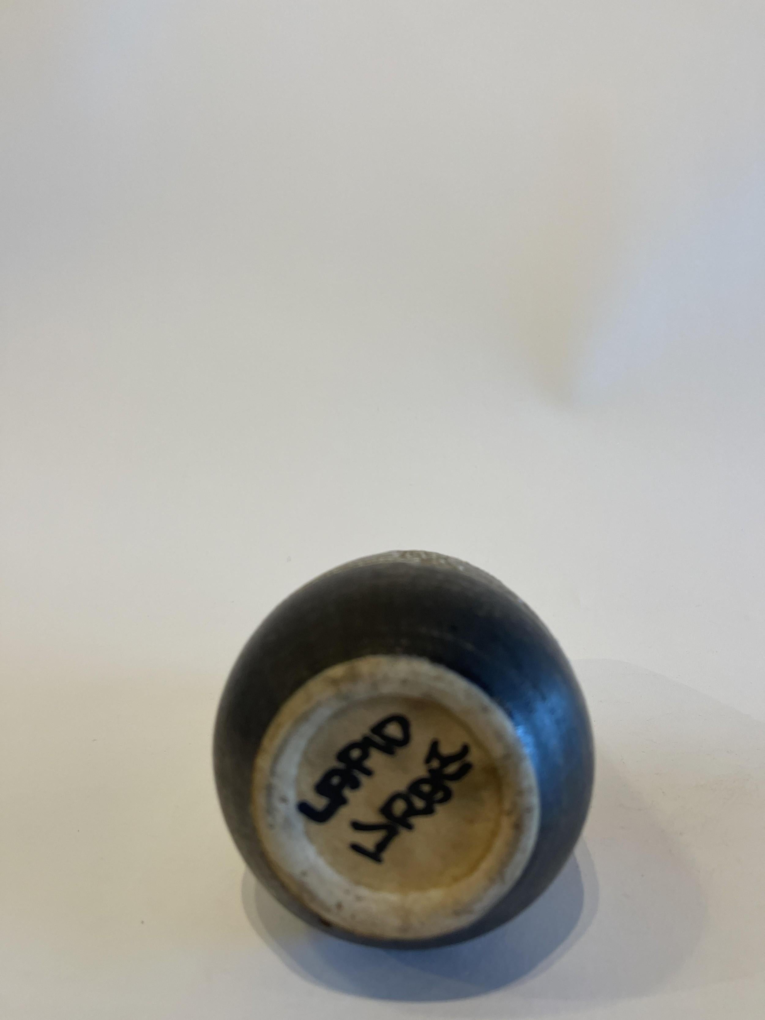 Israeliano Vaso israeliano di metà secolo in ceramica smaltata Lapid Lava in vendita