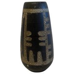 Vaso israeliano di metà secolo in ceramica smaltata Lapid Lava