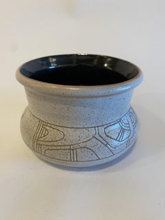 Israeli Mid-Century Lapid Sgraffito Glazed Ceramic Bowl