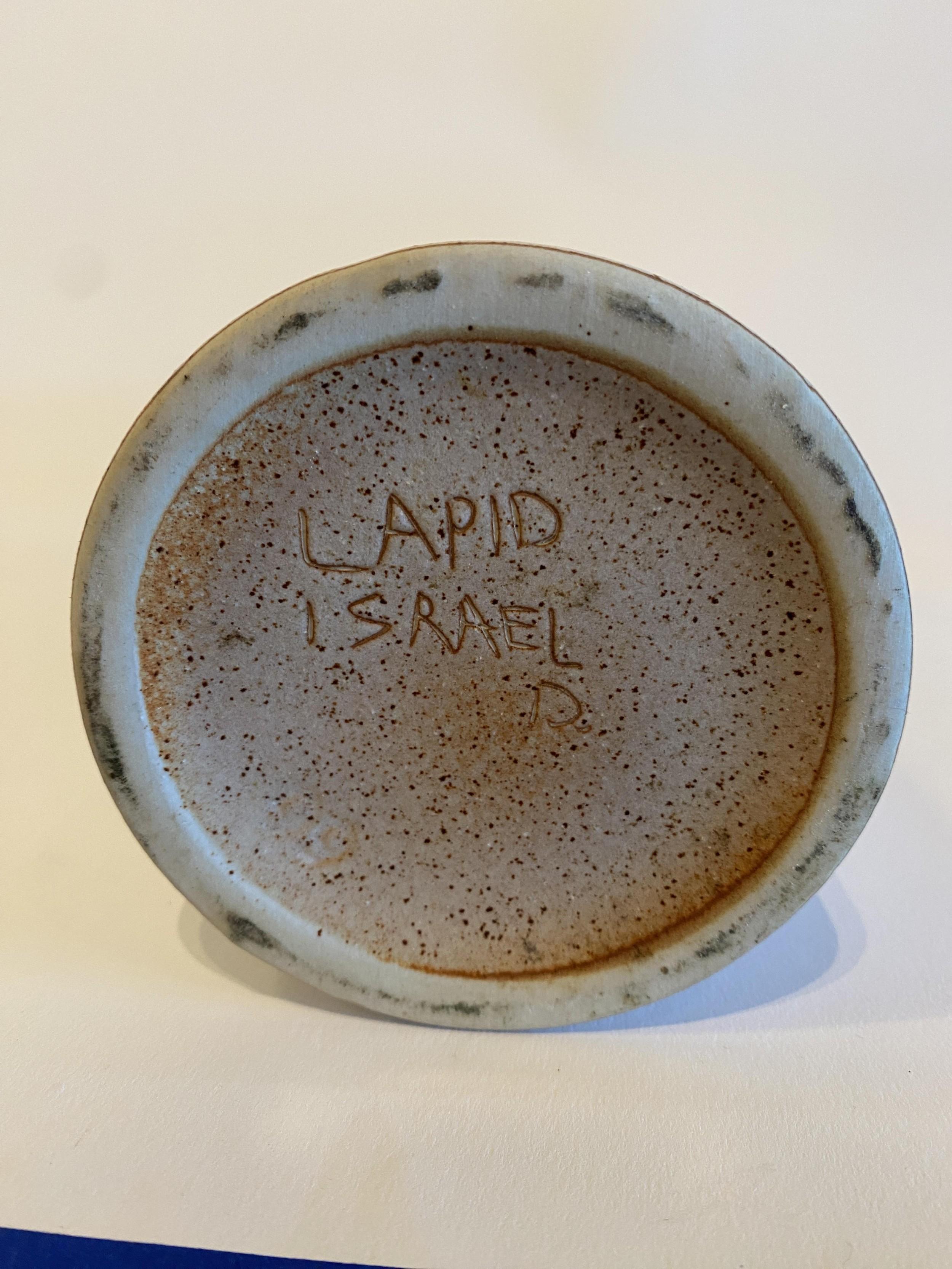 Mid-Century moderno Brocca israeliana di metà secolo in ceramica smaltata Lapid Sgraffito in vendita