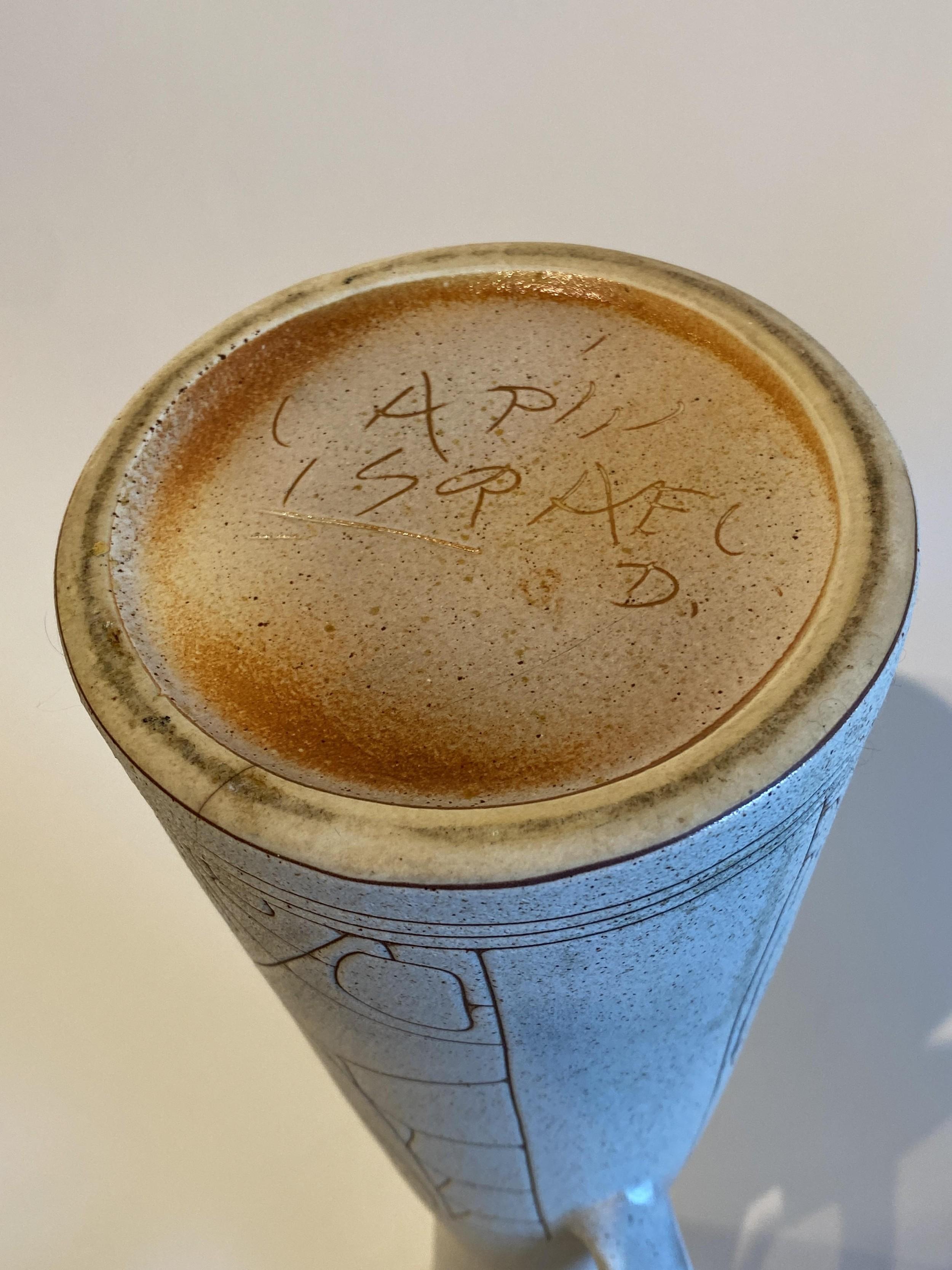 Israélien Pichet israélien du milieu du siècle dernier en céramique émaillée Sgraffito Lapid en vente