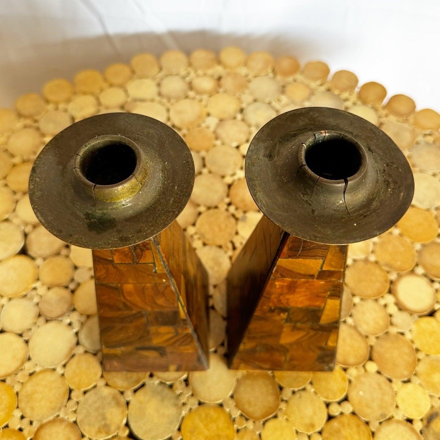 Portavelas/portavelas de Shabbat de madera de olivo israelí - Pareja en Bueno estado para la venta en Delray Beach, FL