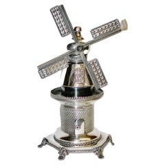Israeli Silver Windmill Spice Box, dated circa 1960