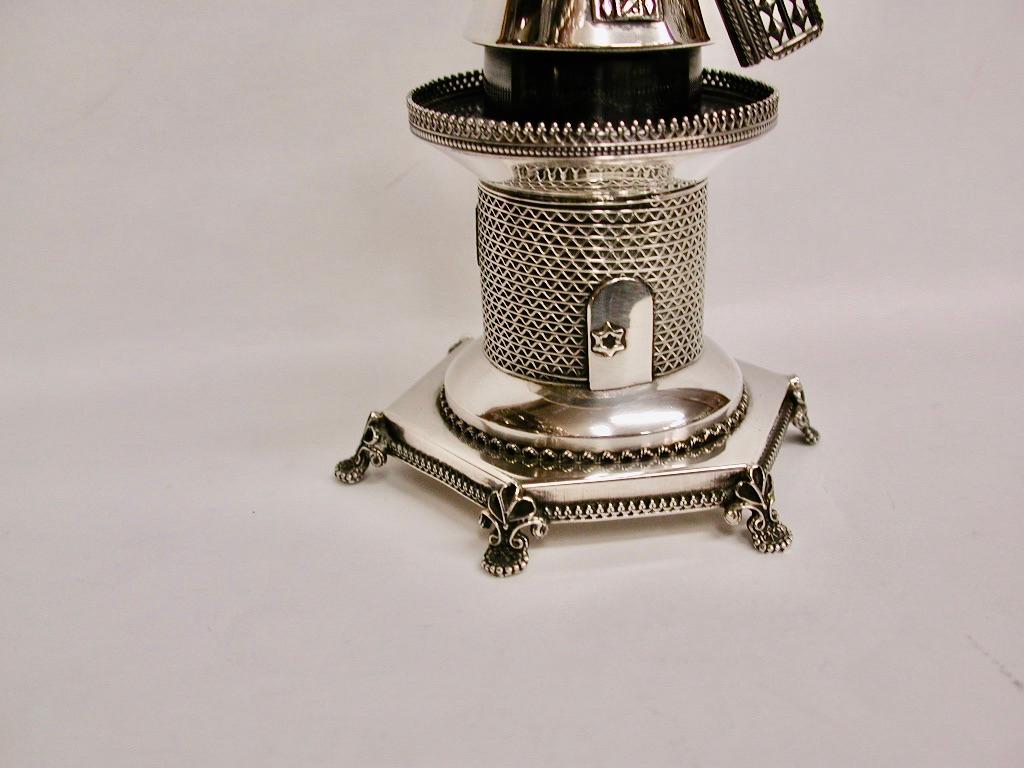 Modern Israeli Silver Windmill Spice Box, dated circa 1960 For Sale