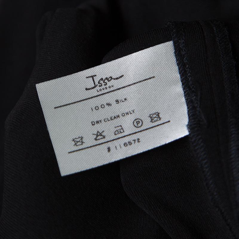 Issa Black Silk Jersey One Shoulder Draped Mini Dress M 1
