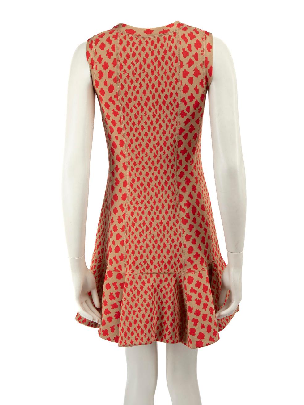 Orange Issa London Abstract Pattern Mini Sleeveless Dress Size S
