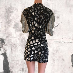 Issa London Mixed Hearts Silk Kimono Mini Dress