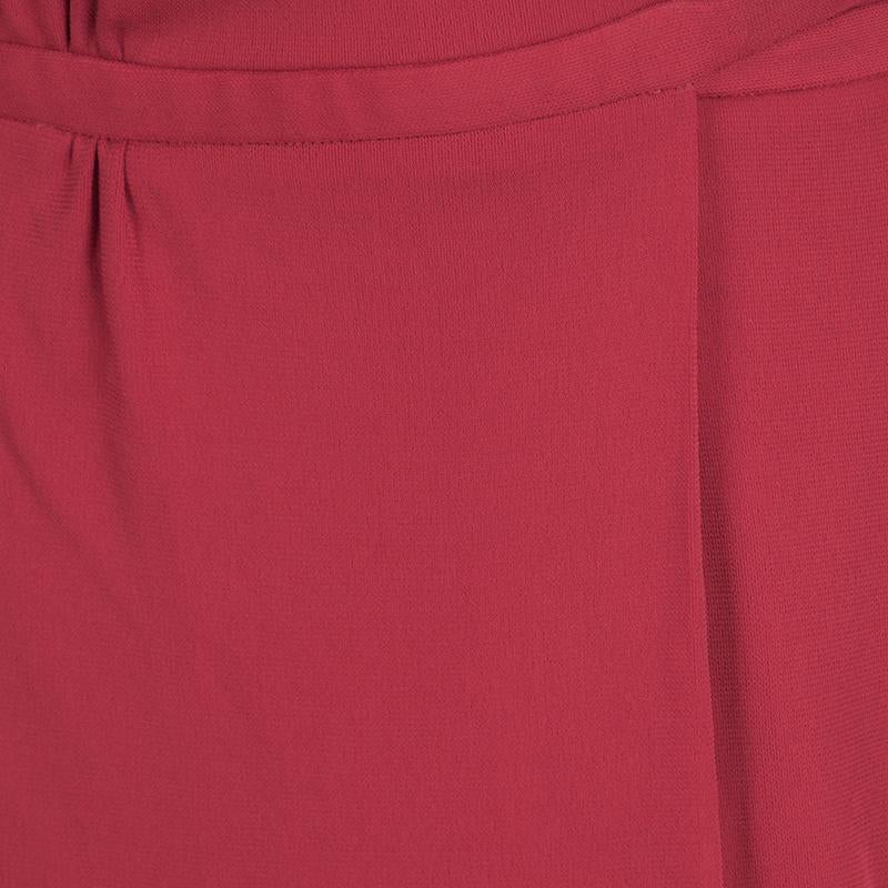 Issa Pomegranate Red High Twist Jersey Antonia Wrap Maxi Dress M 1