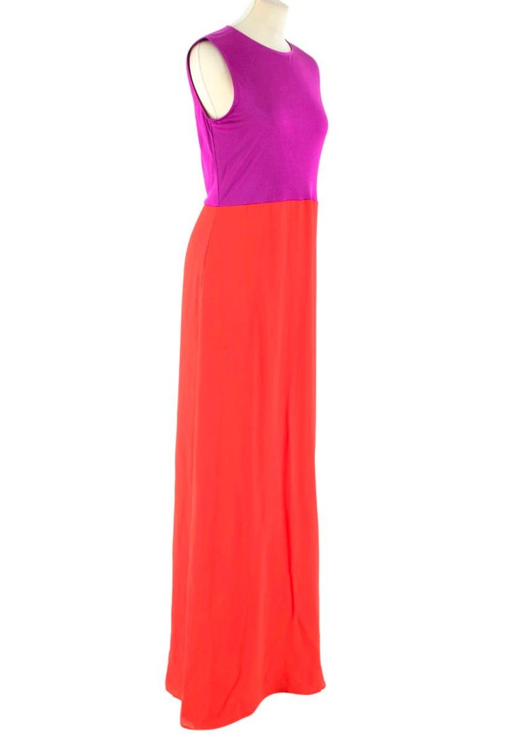 Issa Purple and Orange Colorblock Dress - Size US 4 at 1stDibs | purple  color block dress, orange color block dress, pink and red colorblock dress