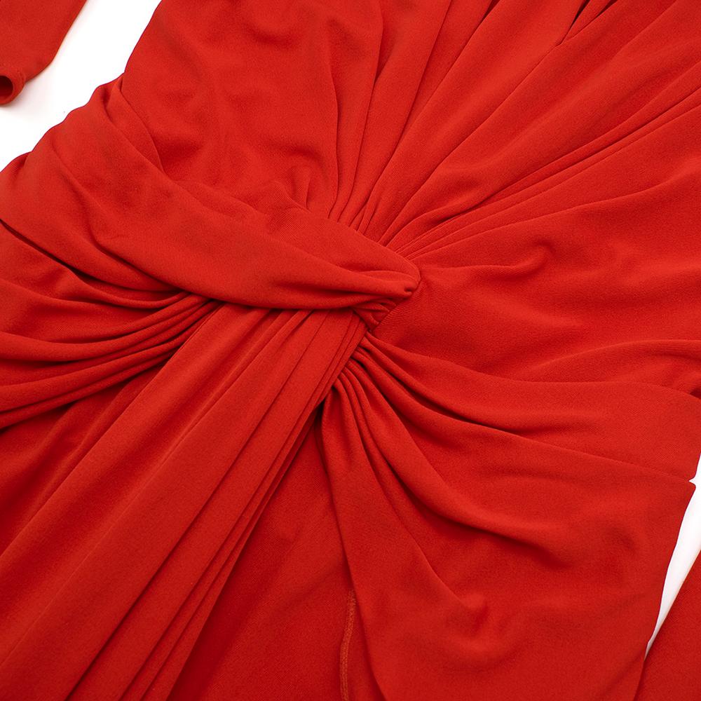 Women's Issa Red Knotted Deep V-Neck Gown SIZE 8