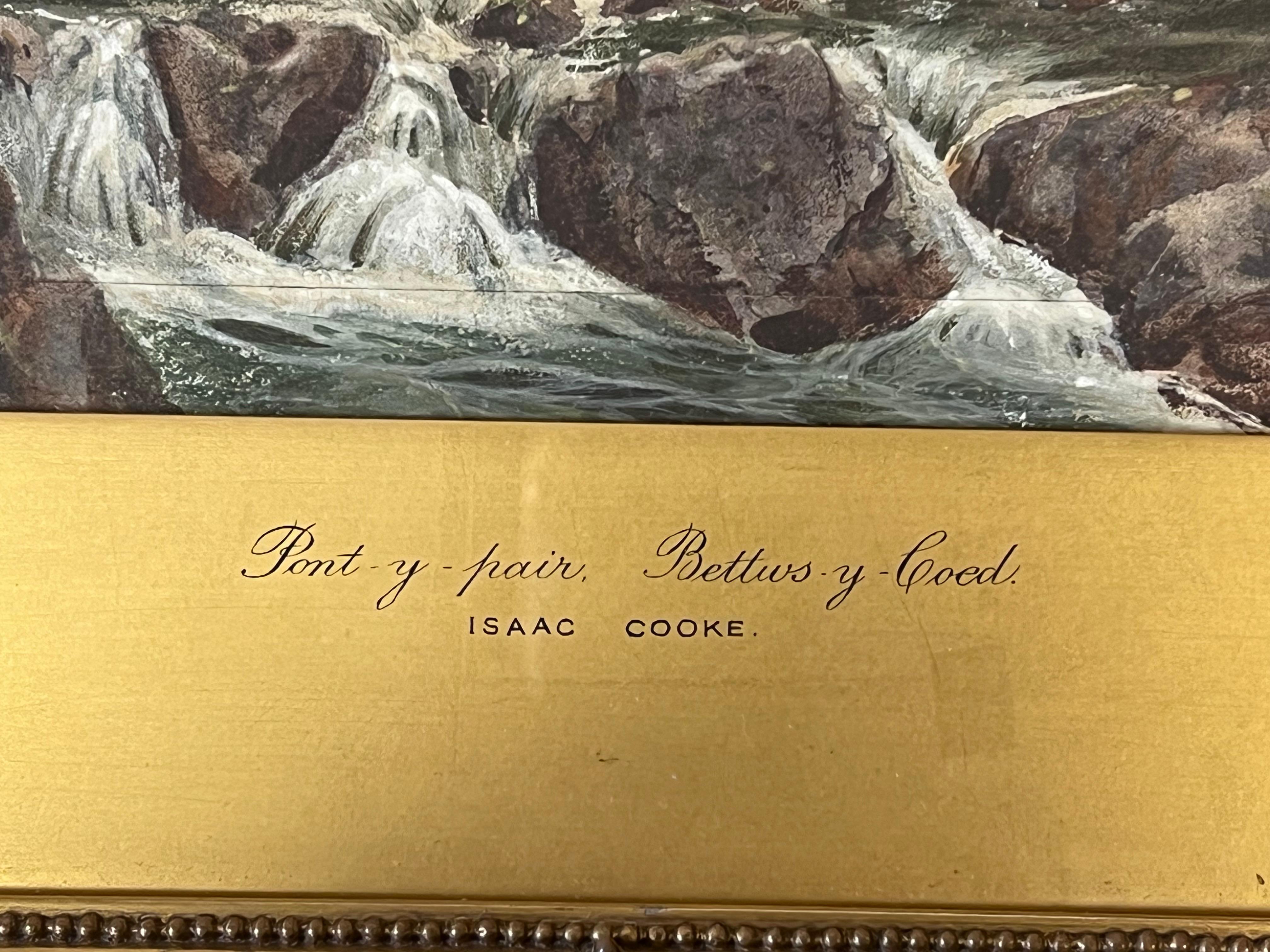 Belle aquarelle victorienne Pont y Pair Bettws-y-Coed Wales Waterfall en vente 2