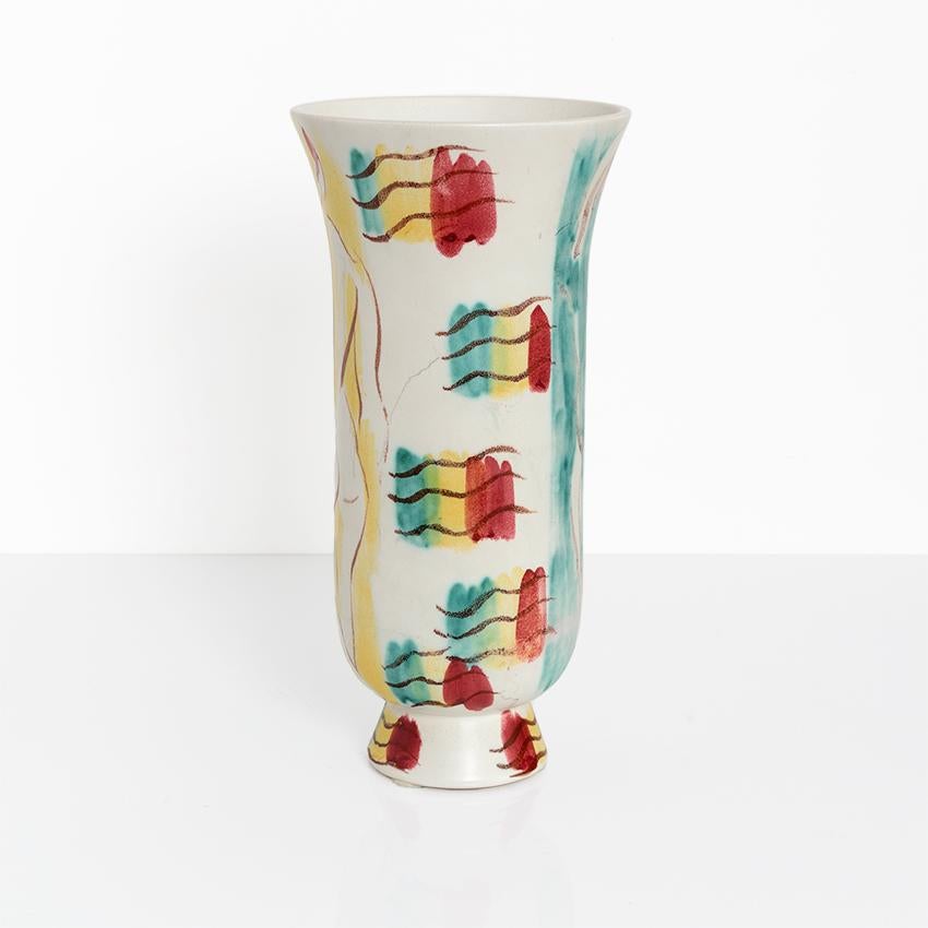 Issac Grunewald Hand Painted Ceramic Vase for Rorstrand, Signed and Dated For Sale 3