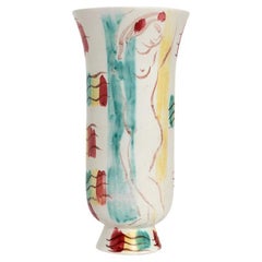 Issac Grunewald Hand Painted Ceramic Vase for Rorstrand, Signed and Dated