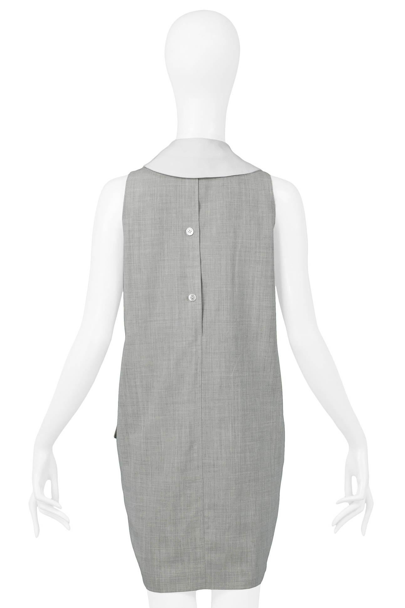 Women's Issac Mizrahi Grey Dress With Pink Bow 1991 For Sale