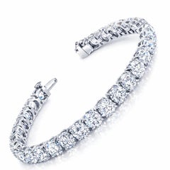 Issac Nussbaum 14.91 Carat White Gold Diamond Tennis Bracelet