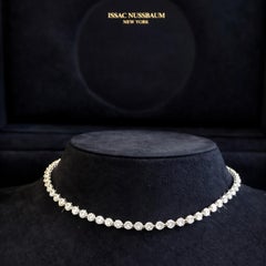 Collana tennis con diamanti tondi Issac Nussbaum 18K WG 18,40 carati