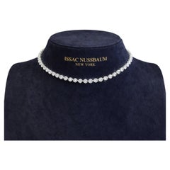 Collana tennis con diamanti tondi Issac Nussbaum 18K WG 18,40 carati