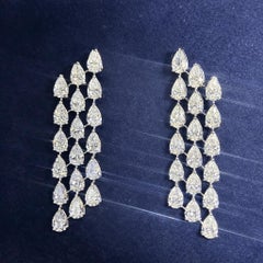 Issac Nussbaum 18K White Gold 14.68ct Pear-Cut Diamond Earrings