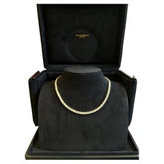 Issac Nussbaum 18K White Gold 40.87 Carat Round Diamond Tennis Necklace