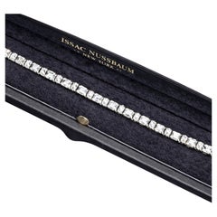 Issac Nussbaum 18K White Gold 4.50 Carat Baguettes & Round-Cut Diamond Bracelet