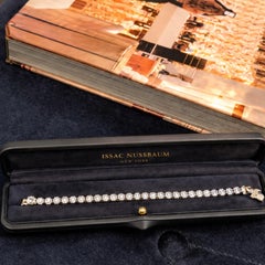 Issac Nussbaum 18K White Gold 5.96 Carat Round-Cut Diamond Bracelet