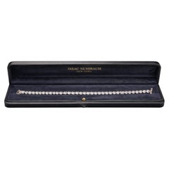 Issac Nussbaum 18K White Gold 5.96 Carat Round-Cut Diamond Bracelet