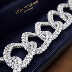 Issac Nussbaum Pulsera de fantasía de oro de 18 quilates y 75 quilates redondos de cuerda de Dimond
