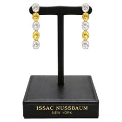 Pendientes de diamantes en oro amarillo de 18 quilates Issac Nussbaum de 9,58 quilates, talla oval Y/H